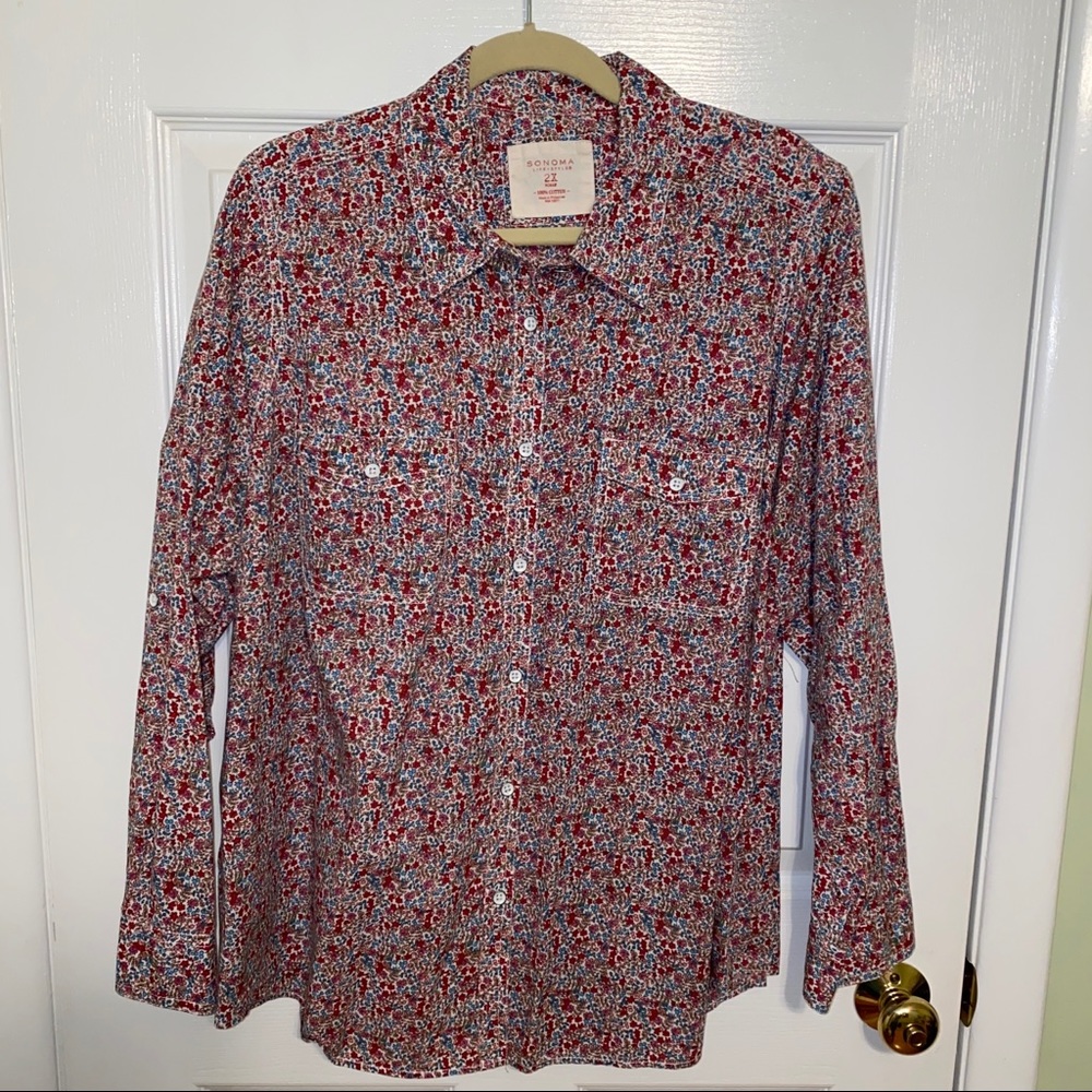Sonoma Lifestyle Floral Button Down Top